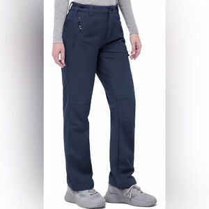 Navy Blue Straight-Leg Pants